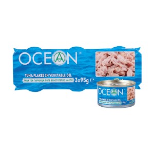 Риба тон парченца филе в растително масло Ocean 3*95гр.