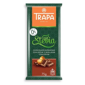 Млечен шоколад с лешници и стевия Trapa 75гр.