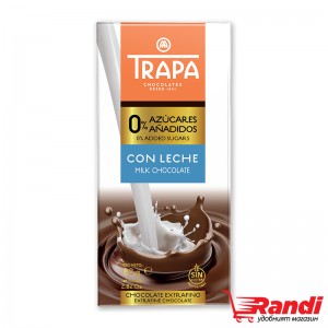 Шоколад млечен без захар Trapa 80гр.